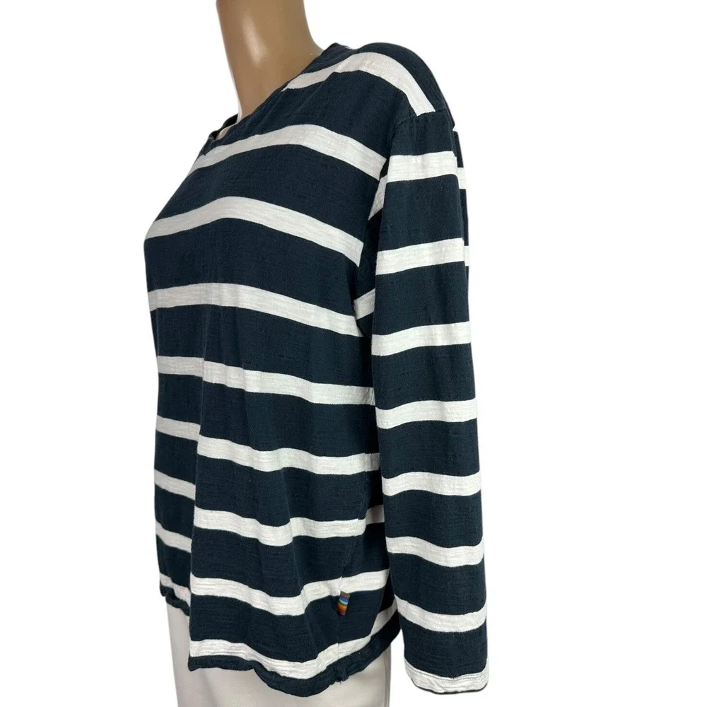 Colours Alexander Julian Men's Size XL Blue & White Stripe Pullover 100% Cotton